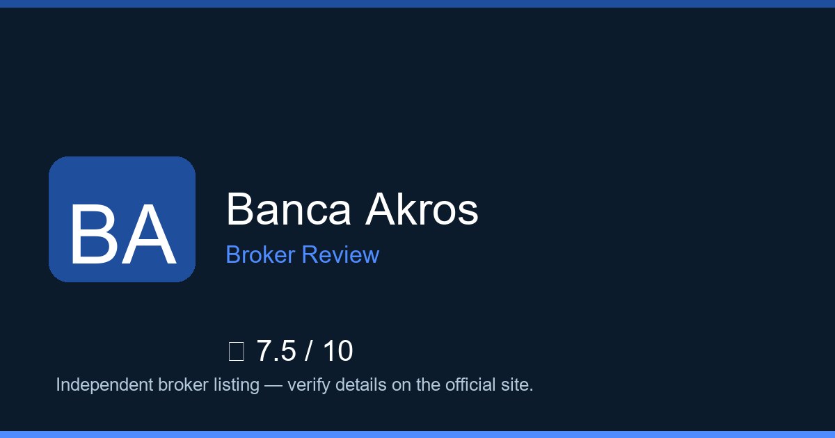 Banca Akros — Brokers.wang review