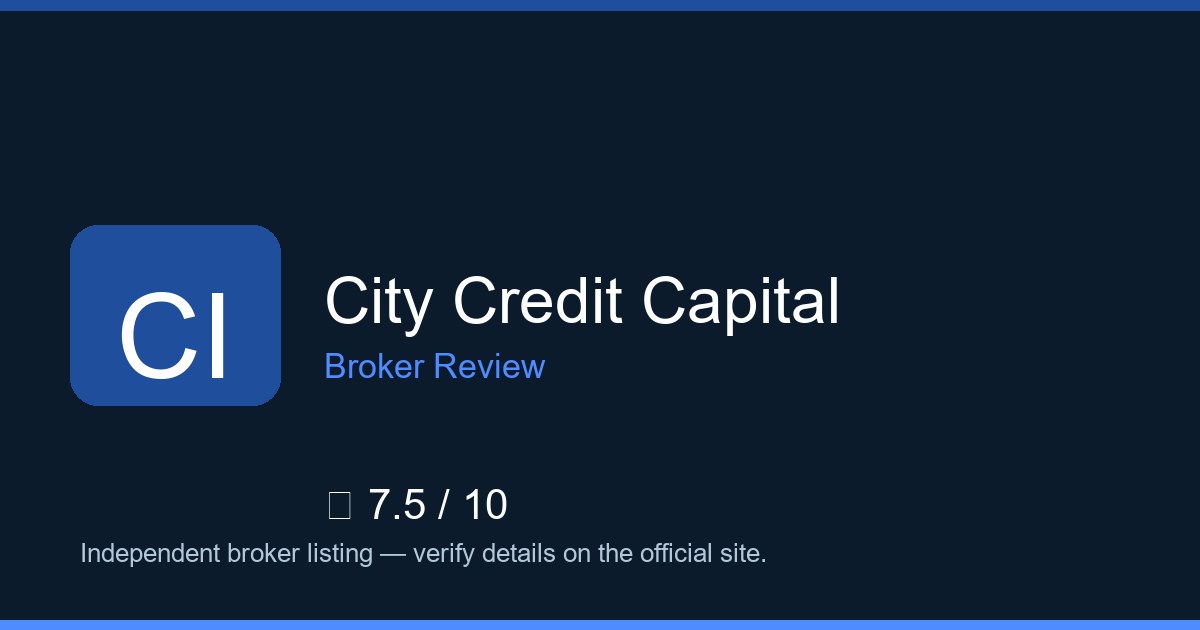 City Credit Capital — Brokers.wang review