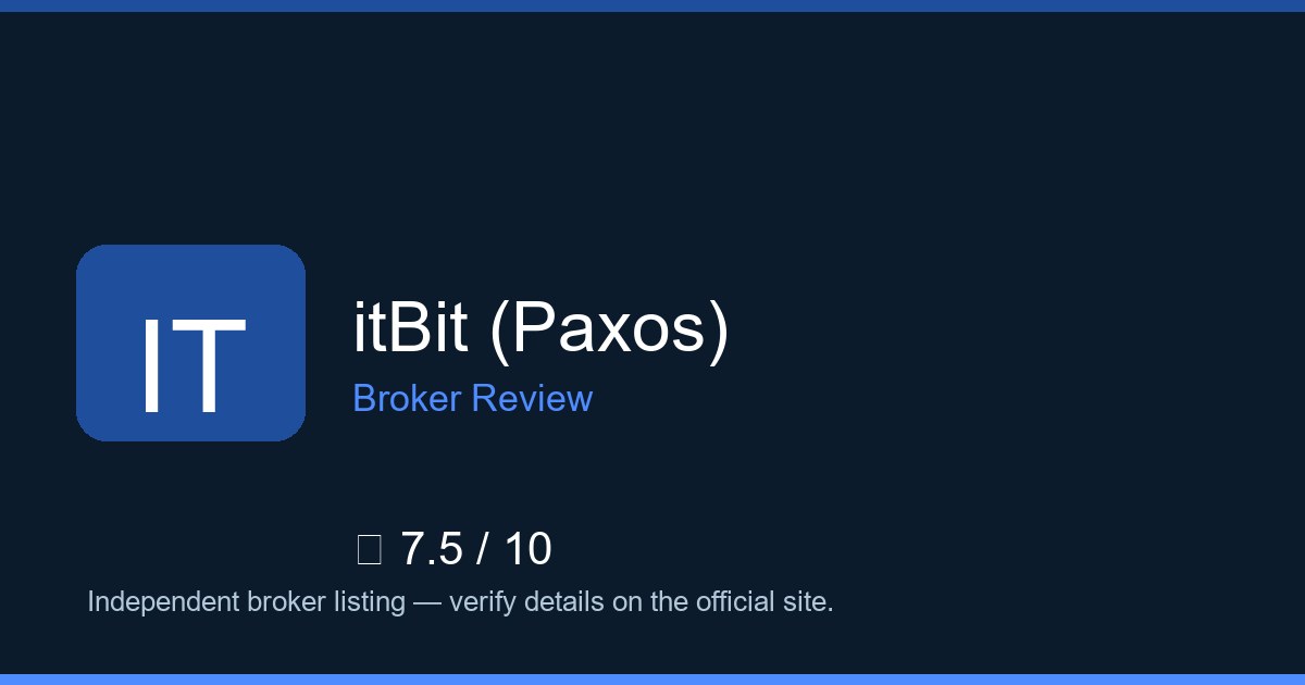 itBit (Paxos) — Brokers.wang review
