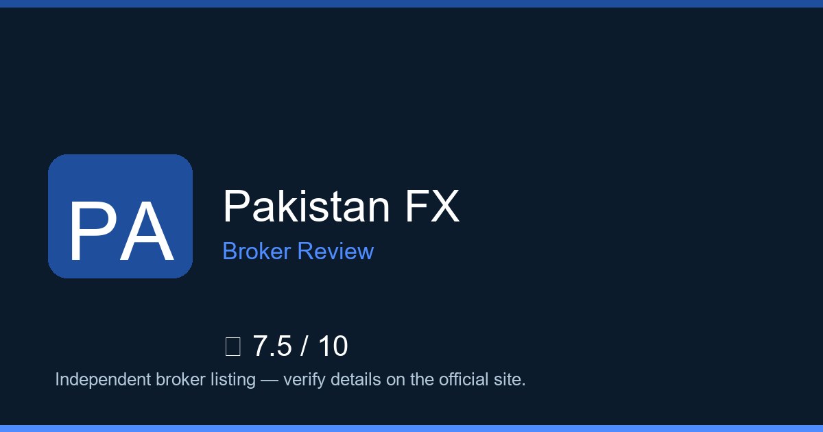 Pakistan FX — Brokers.wang