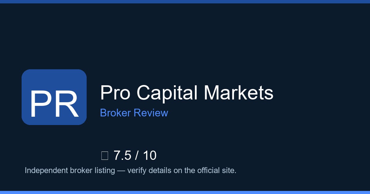 Pro Capital Markets — Brokers.wang