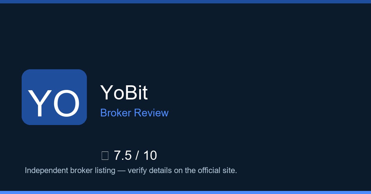 YoBit — Brokers.wang review